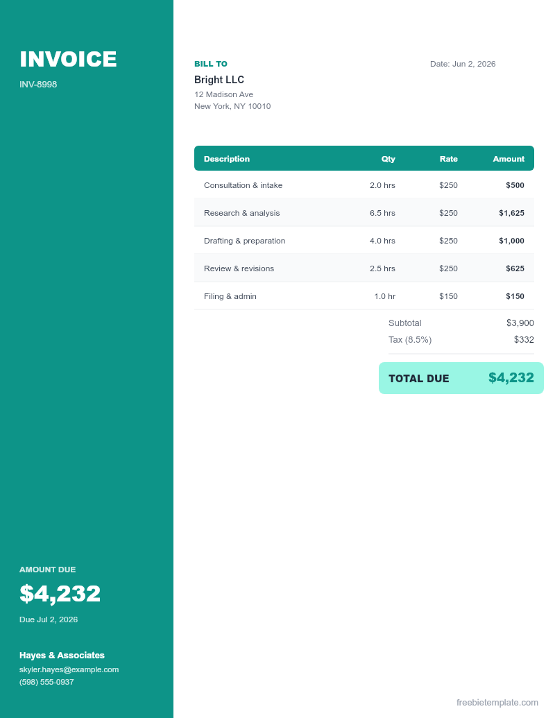 Consulting Invoice preview
