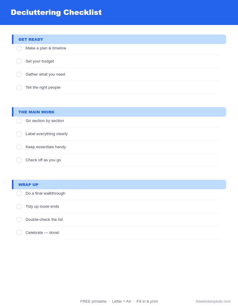 Decluttering Checklist preview