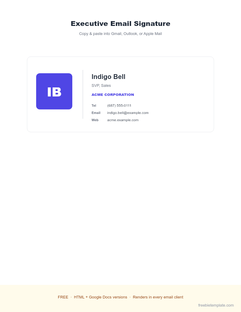 Executive Email Signature preview