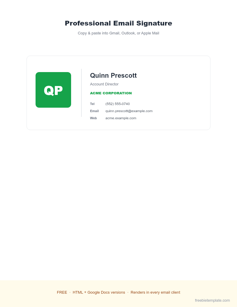 Professional Email Signature preview