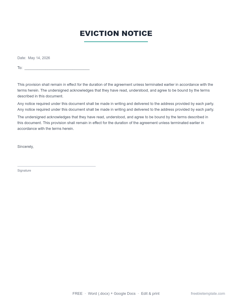 Eviction Notice preview