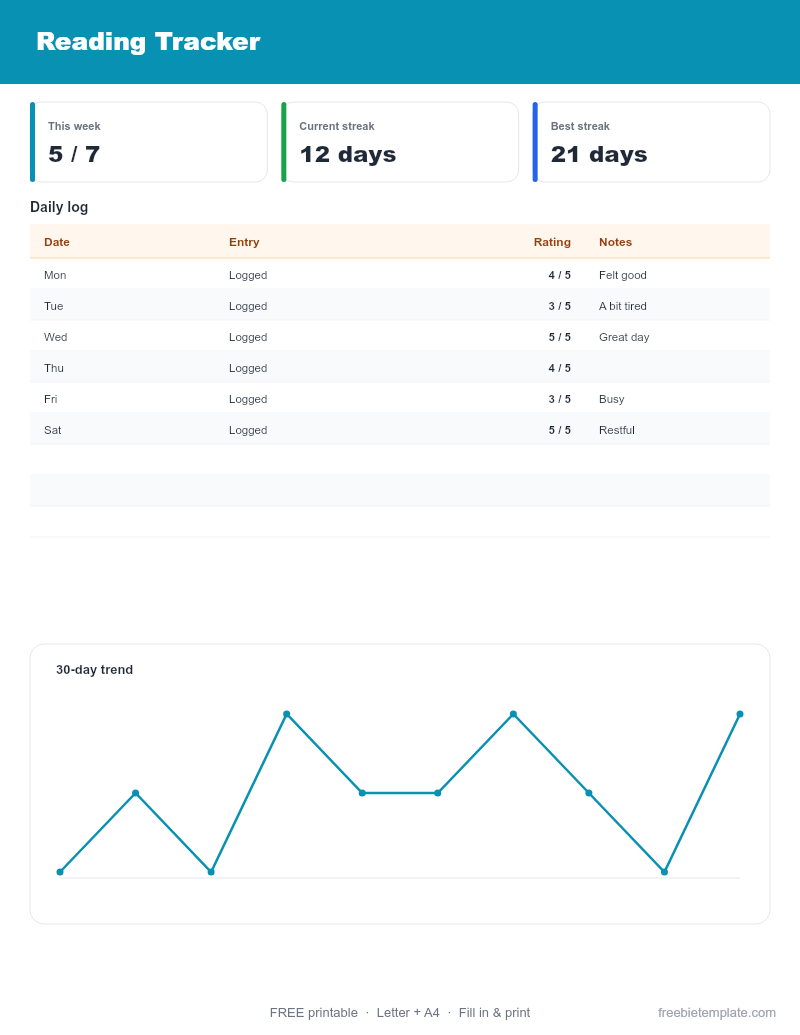Reading Tracker preview