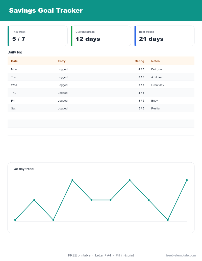 Savings Goal Tracker preview