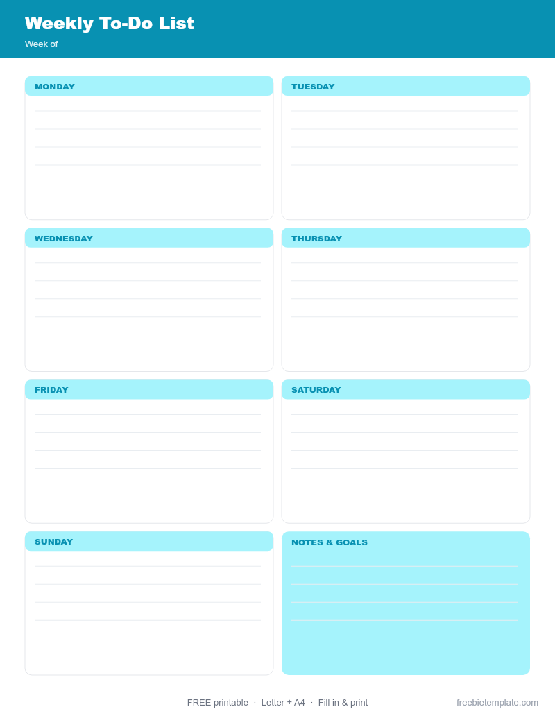 Weekly To-Do List preview